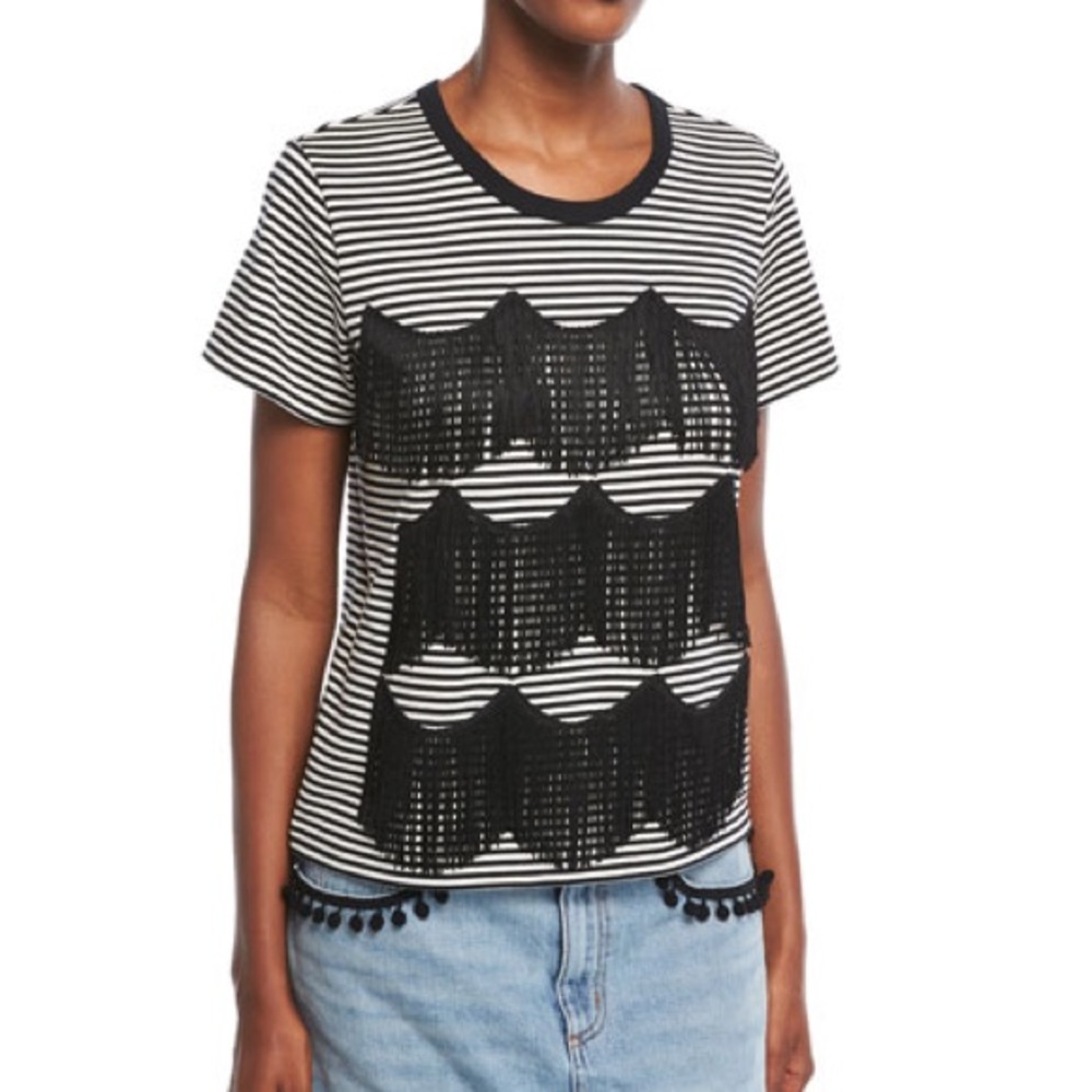 Marc Jacobs striped top with fringe size XL
